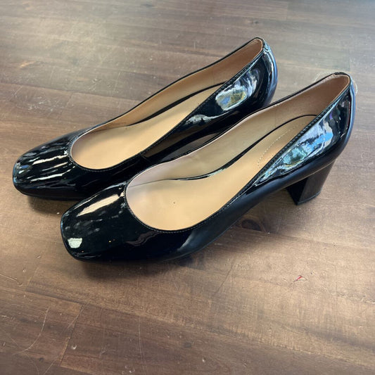 Bandolino Black Patent Leather Square Toe Heels 7.5