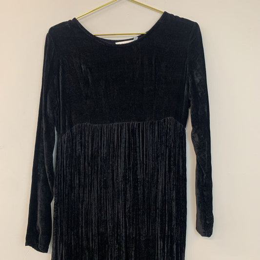 Vintage Tweeds Black Velvet Long Sleeve Maxi Dress Small