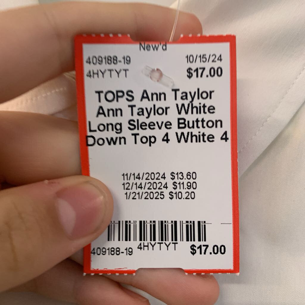 Ann Taylor White Long Sleeve Button Down Top 4