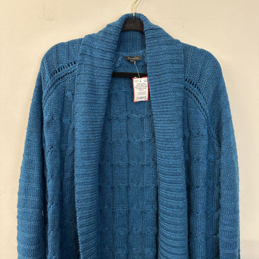 Talbots Blue Knit Open Front Cardigan Sweater Large