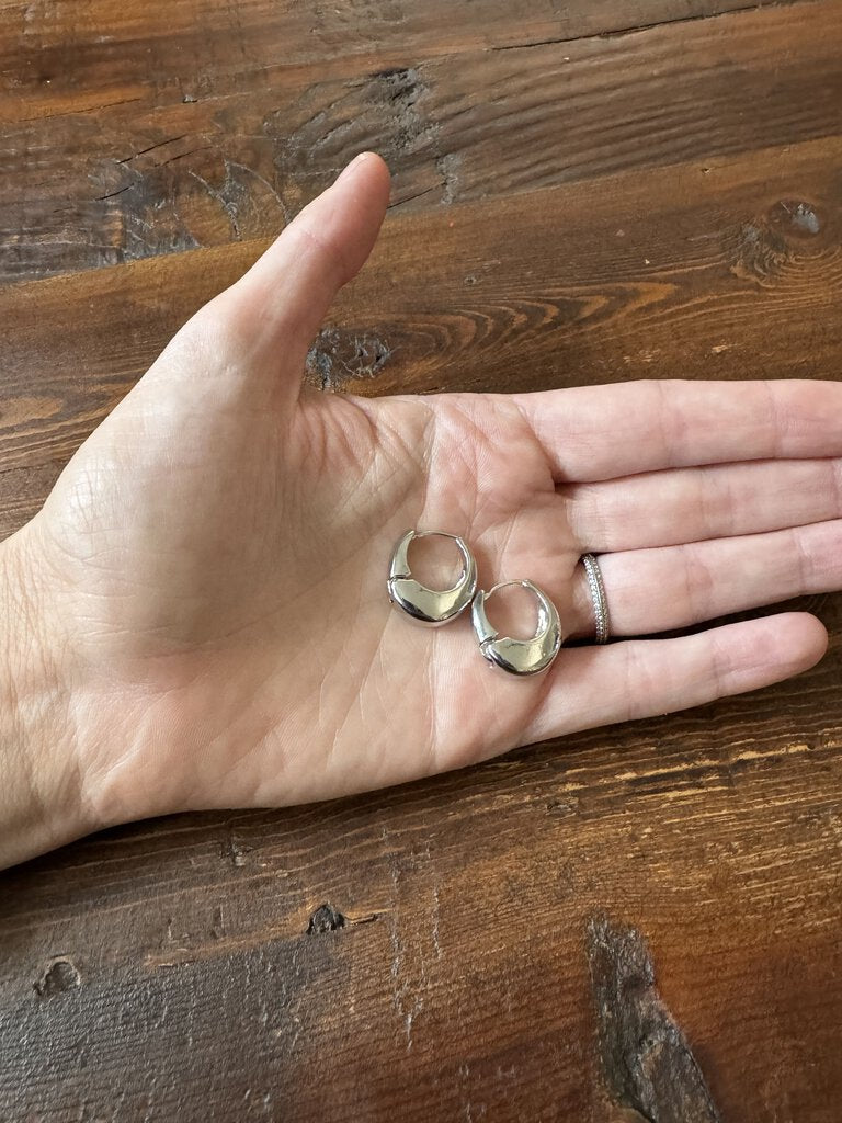 Small Silver Chunky Hoops