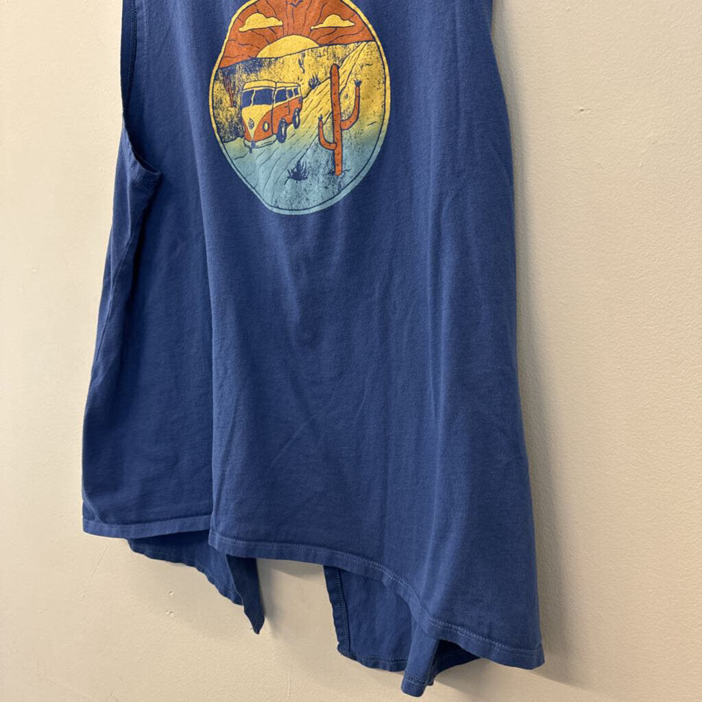 Soul Flower Blue VW Bus Graphic Tank Large