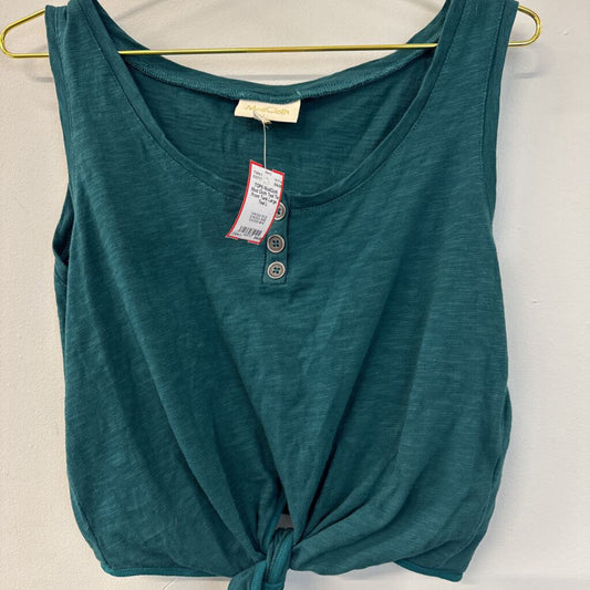 Mod Cloth Teal Tie Front Tank Large