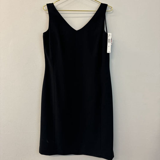 Jones New York Black Sleeveless V Neck Dress 16