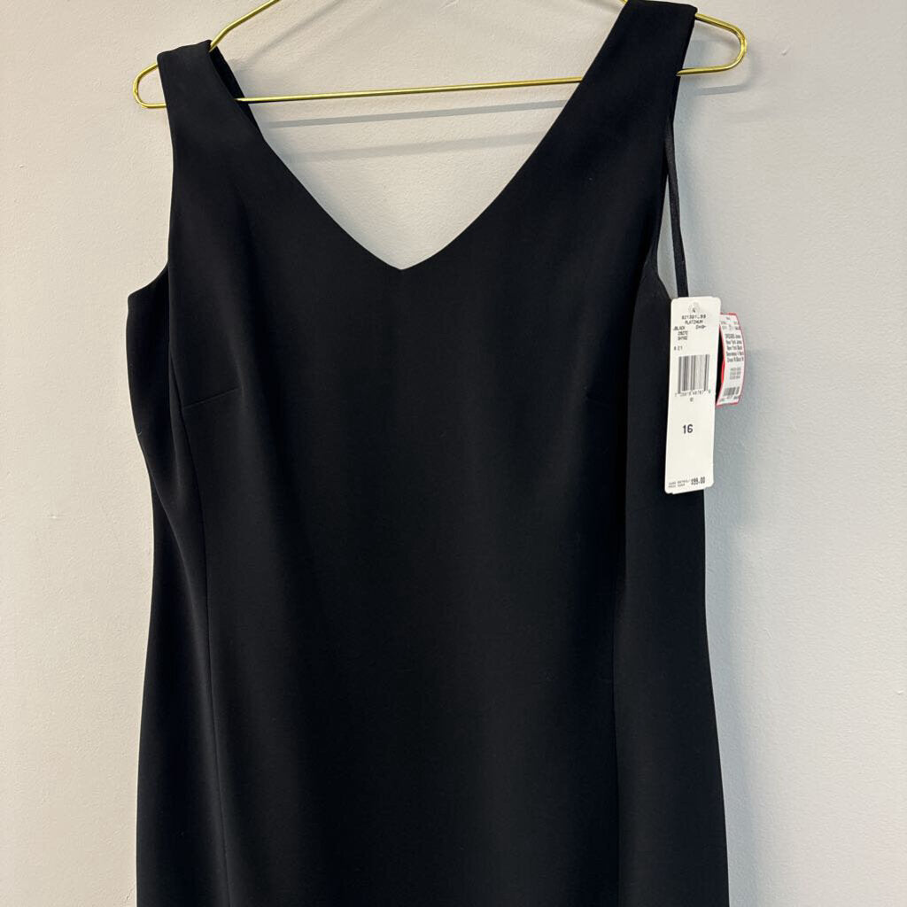 Jones New York Black Sleeveless V Neck Dress 16