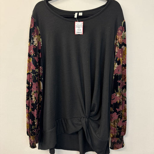 Black/ Purple Floral Long Sleeve Top 18/20W