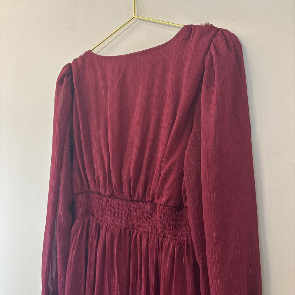 Altar'd State Red Long Sleeve Maxi Dress Large