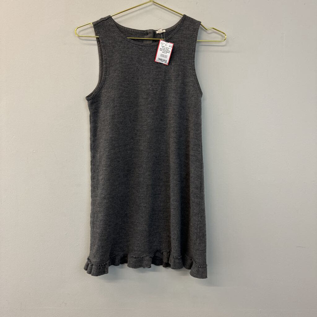 J Crew Grey Sleeveless Ruffle Hem Top Medium