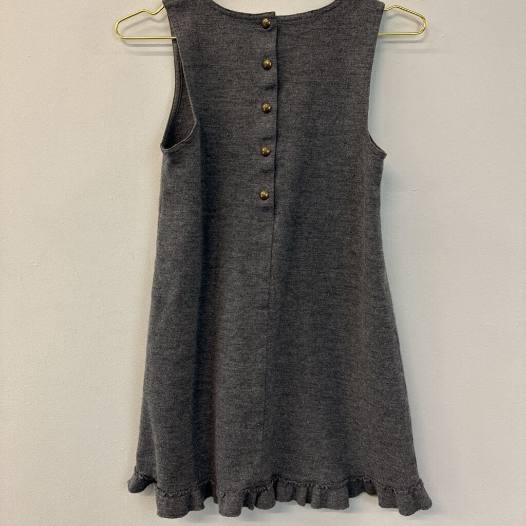 J Crew Grey Sleeveless Ruffle Hem Top Medium