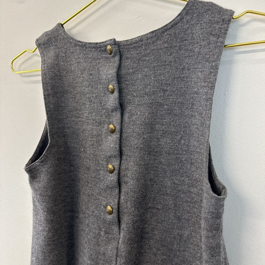 J Crew Grey Sleeveless Ruffle Hem Top Medium