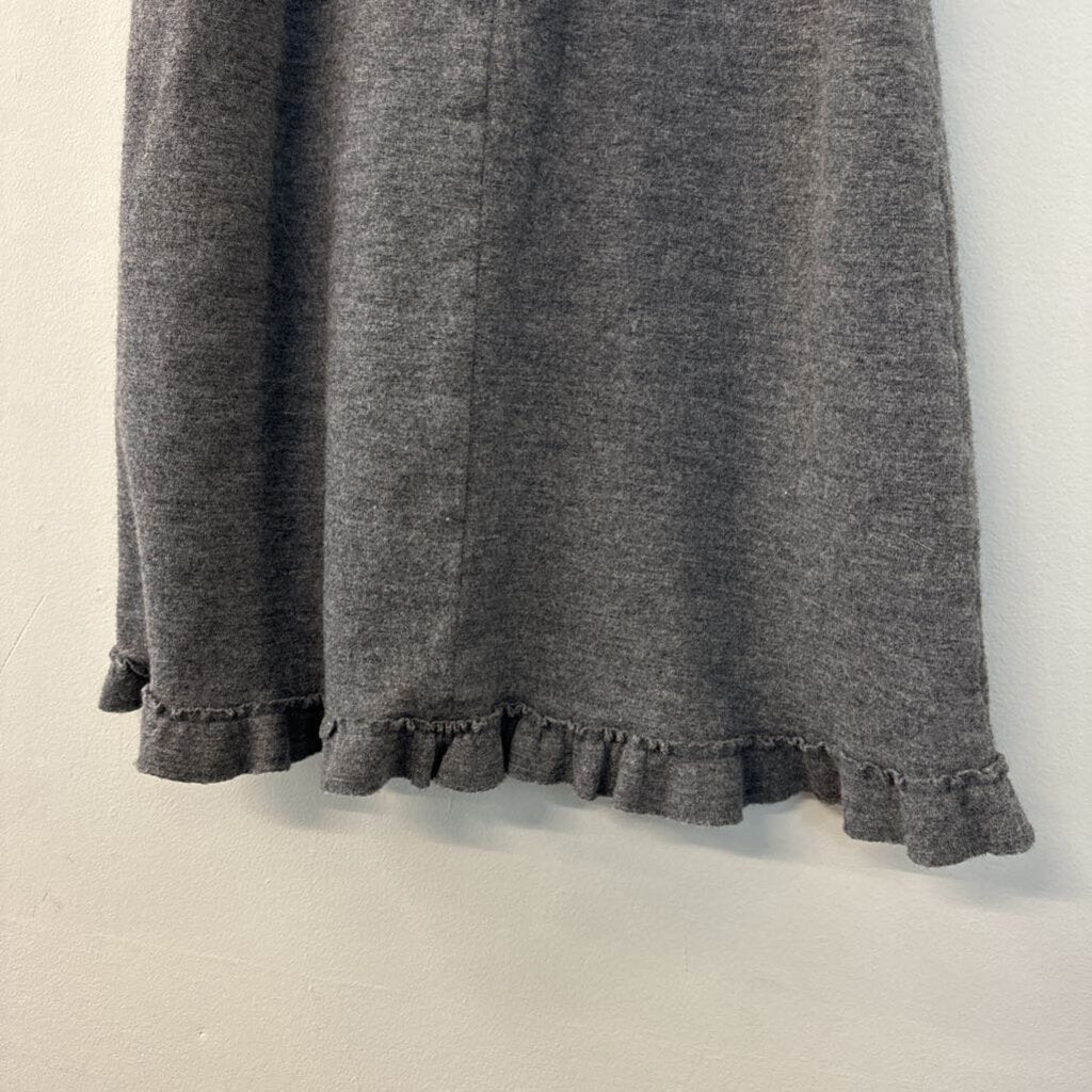 J Crew Grey Sleeveless Ruffle Hem Top Medium