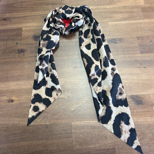 Leopard Print Scrunchie Tie Bow