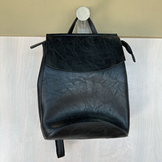 Black Leather Backpack Purse