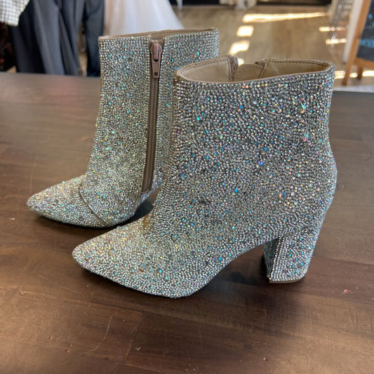 Betsey Johnson Rhinestone Sparkle Ankle Boots 5.5