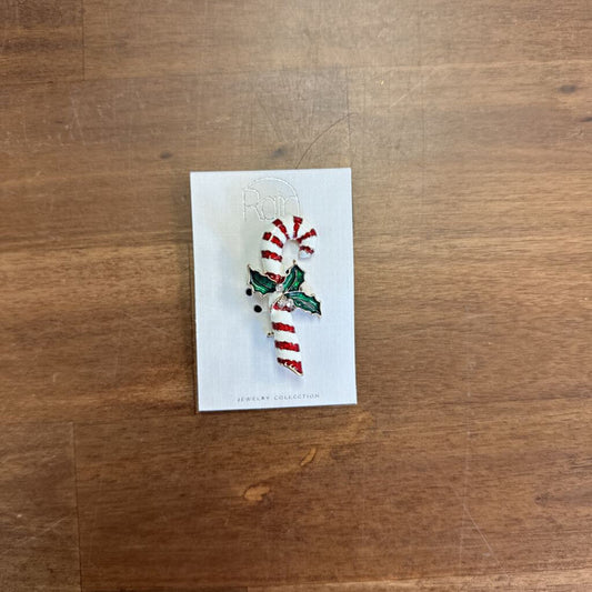 Gold/ Red Candy Cane Pin