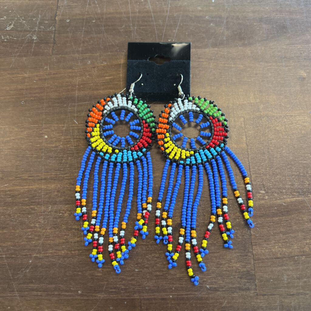 Multi Beaded Dreamcatcher Earrings