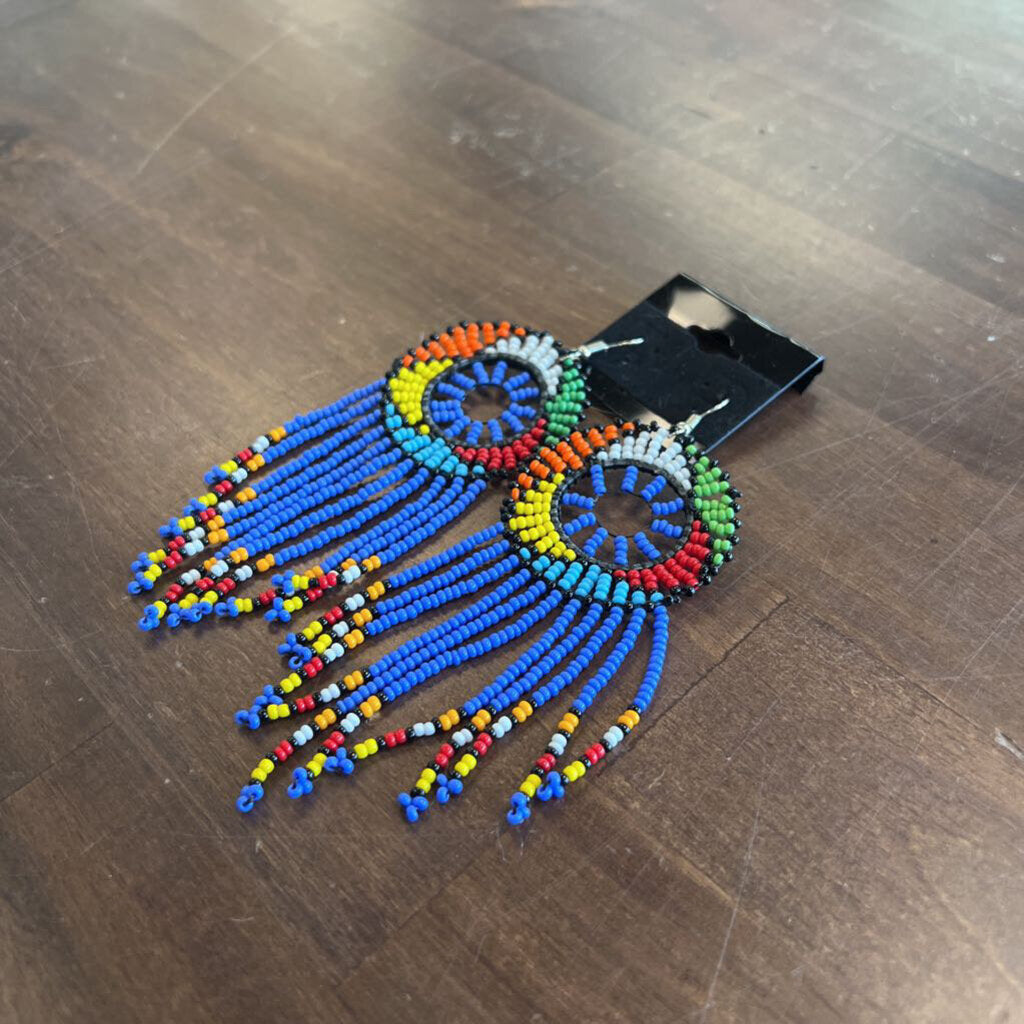 Multi Beaded Dreamcatcher Earrings