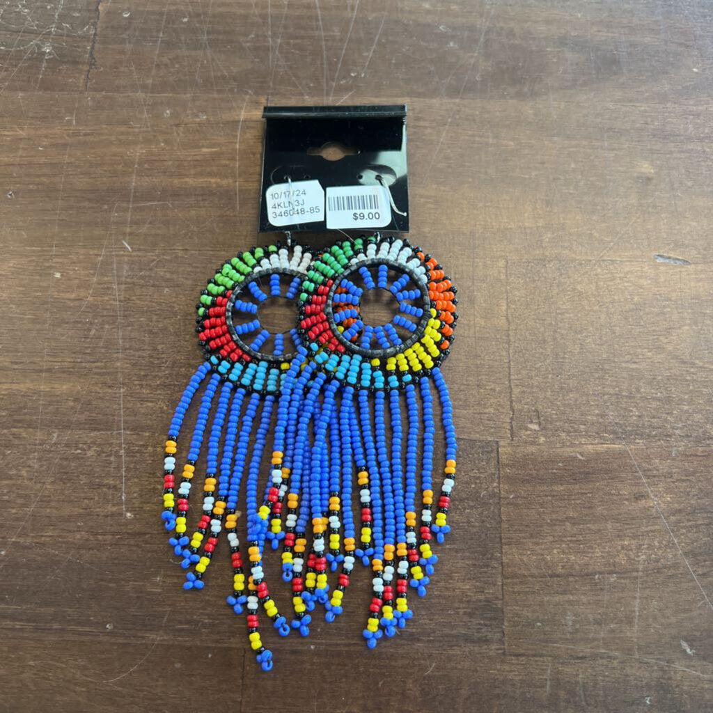 Multi Beaded Dreamcatcher Earrings