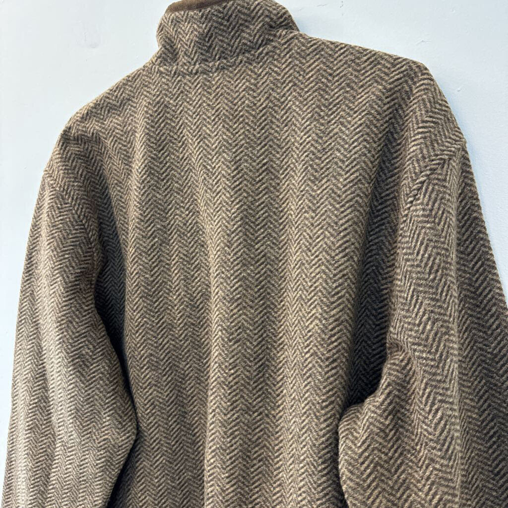 Orvis Brown Textured Pullover Extra Large