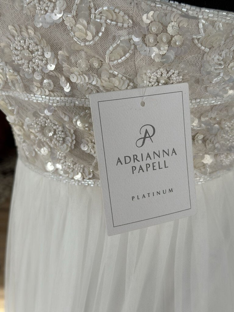 Adrianna Papell SequinTop Wedding Dress 10