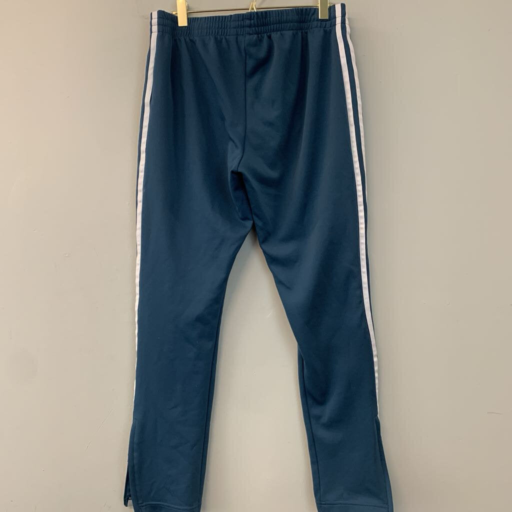 Adidas Blue/ White Zipper Ankle Sweatpants Medium