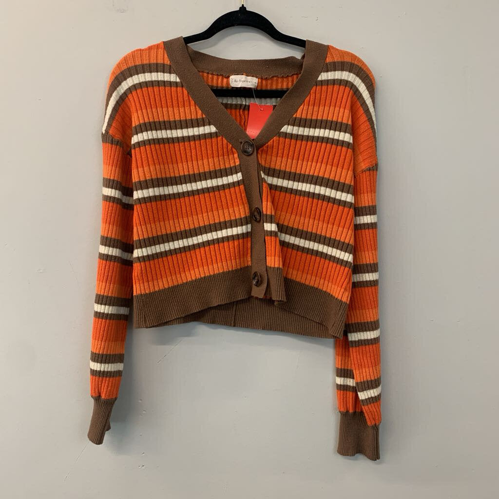 By Together Orange/ Brown Striped Cardigan Medium