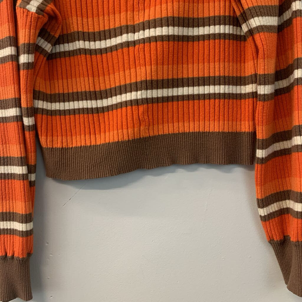 By Together Orange/ Brown Striped Cardigan Medium