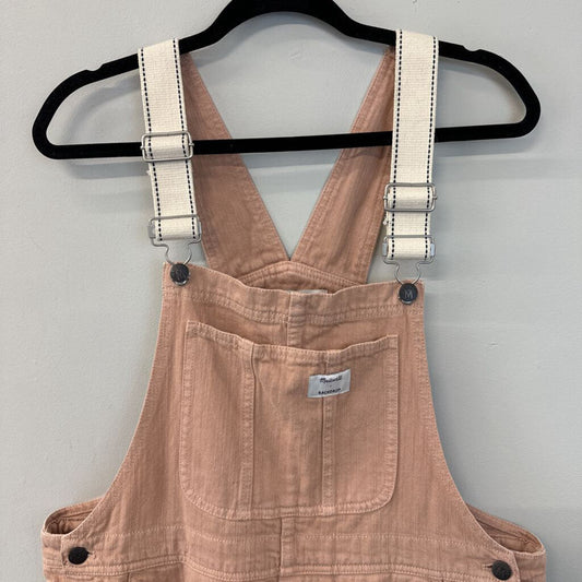 Madewell Peach Denim 'Back Drop' Overalls Large