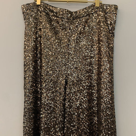 Banana Republic Bronze Sequin Wide Leg Pants Extra Large