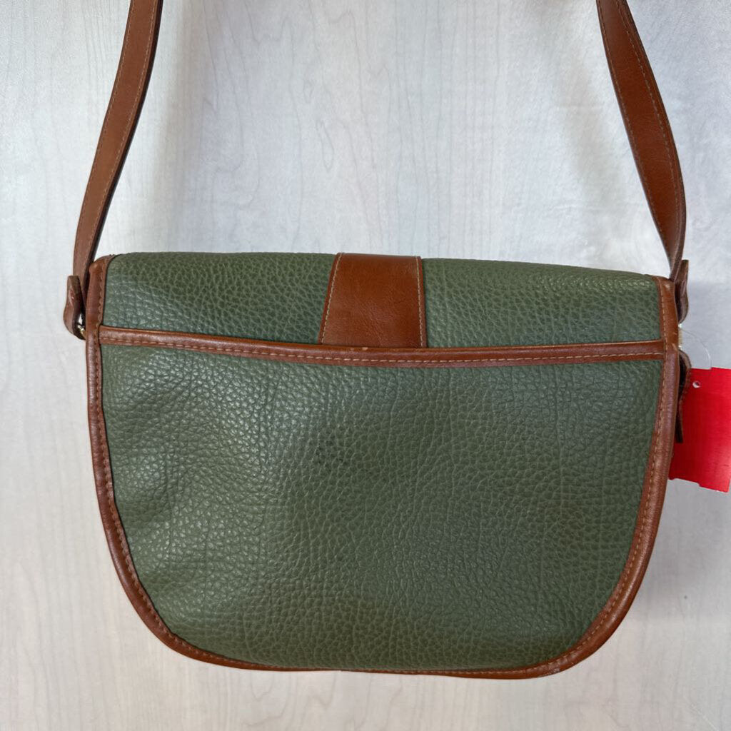 Guess Brown/ Green Pebbled Leather Crossbody Purse