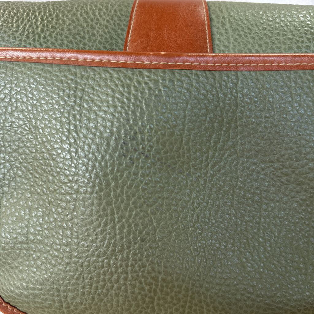 Guess Brown/ Green Pebbled Leather Crossbody Purse