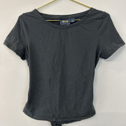 Maeve Grey Short Sleeve Open Tie Back Top Small