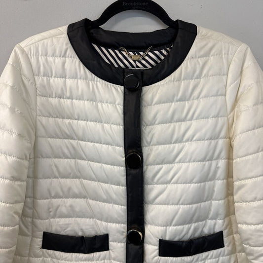 Kate Spade Black/ White Quilted Puffer Midi Jacket Medium