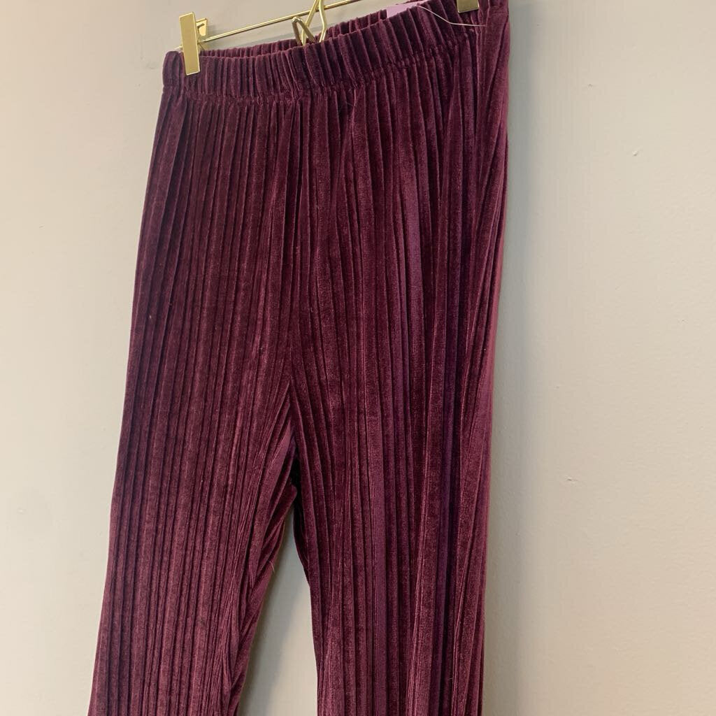 Wild Fable Maroon Velvet Flare Leg Pants Extra Small