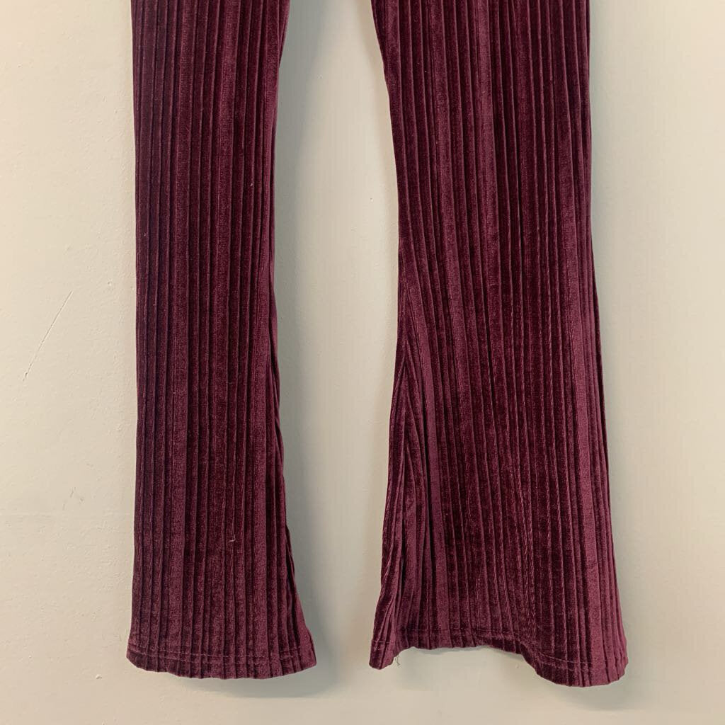 Wild Fable Maroon Velvet Flare Leg Pants Extra Small