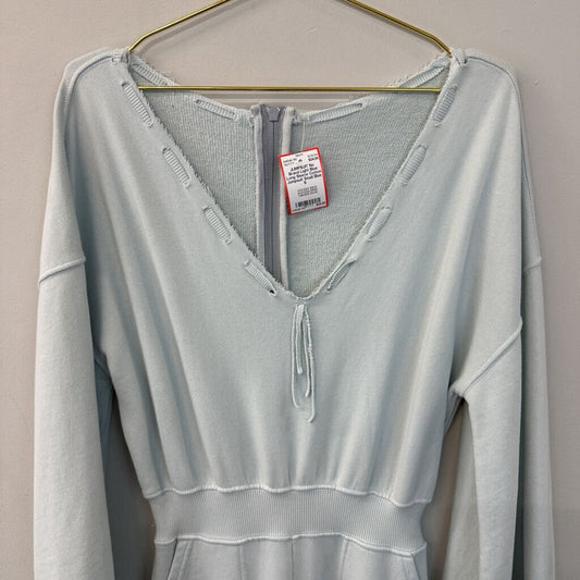 Light Blue Long Sleeve Cotton Jumpsuit Small