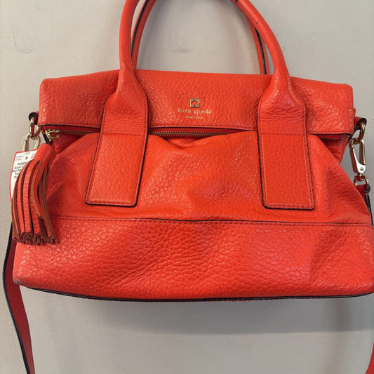 Kate Spade Red Pebbled Leather Fold Over Top Purse