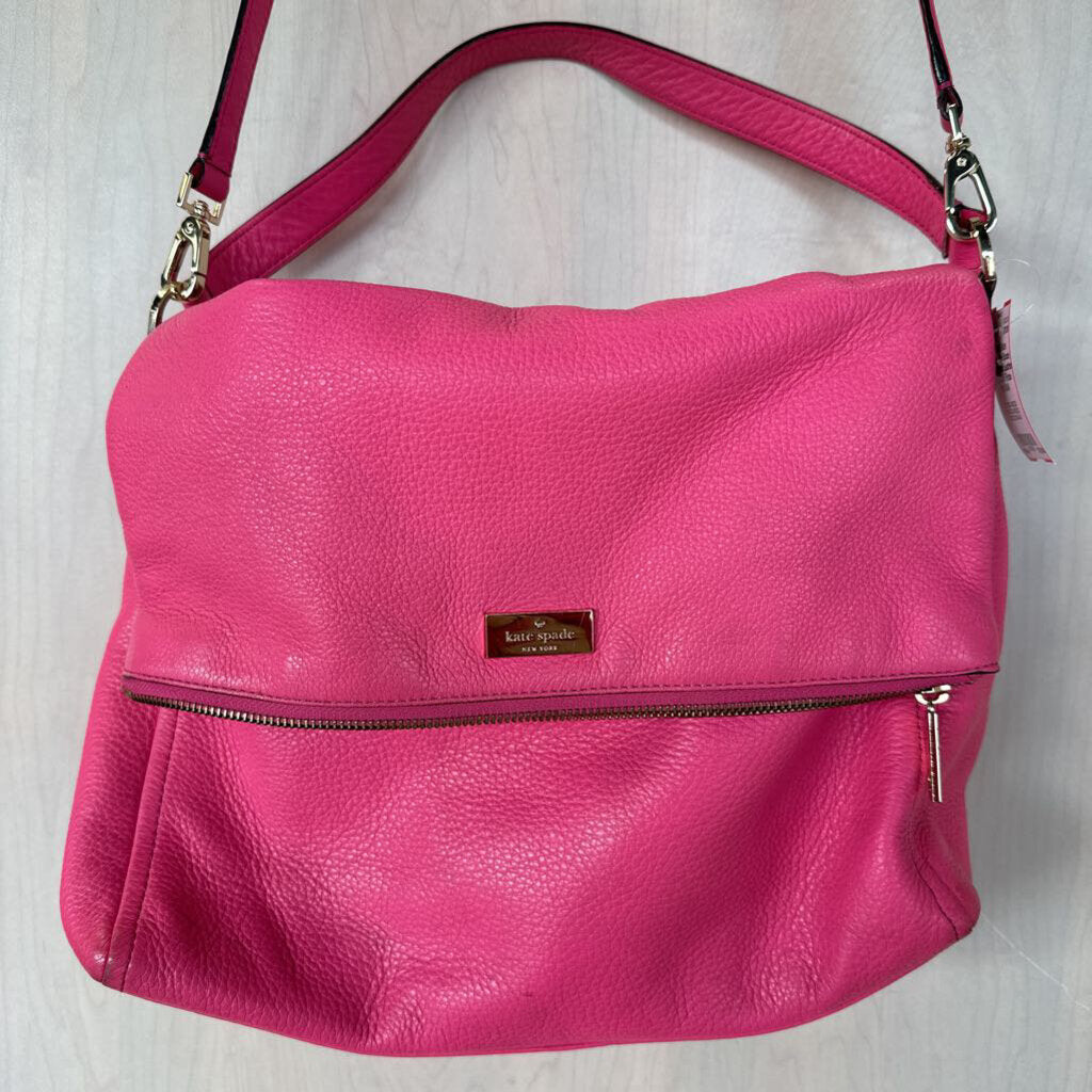 Kate Spade Pink Pebbled Leather Fold Over Purse