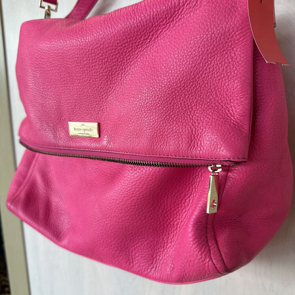 Kate Spade Pink Pebbled Leather Fold Over Purse