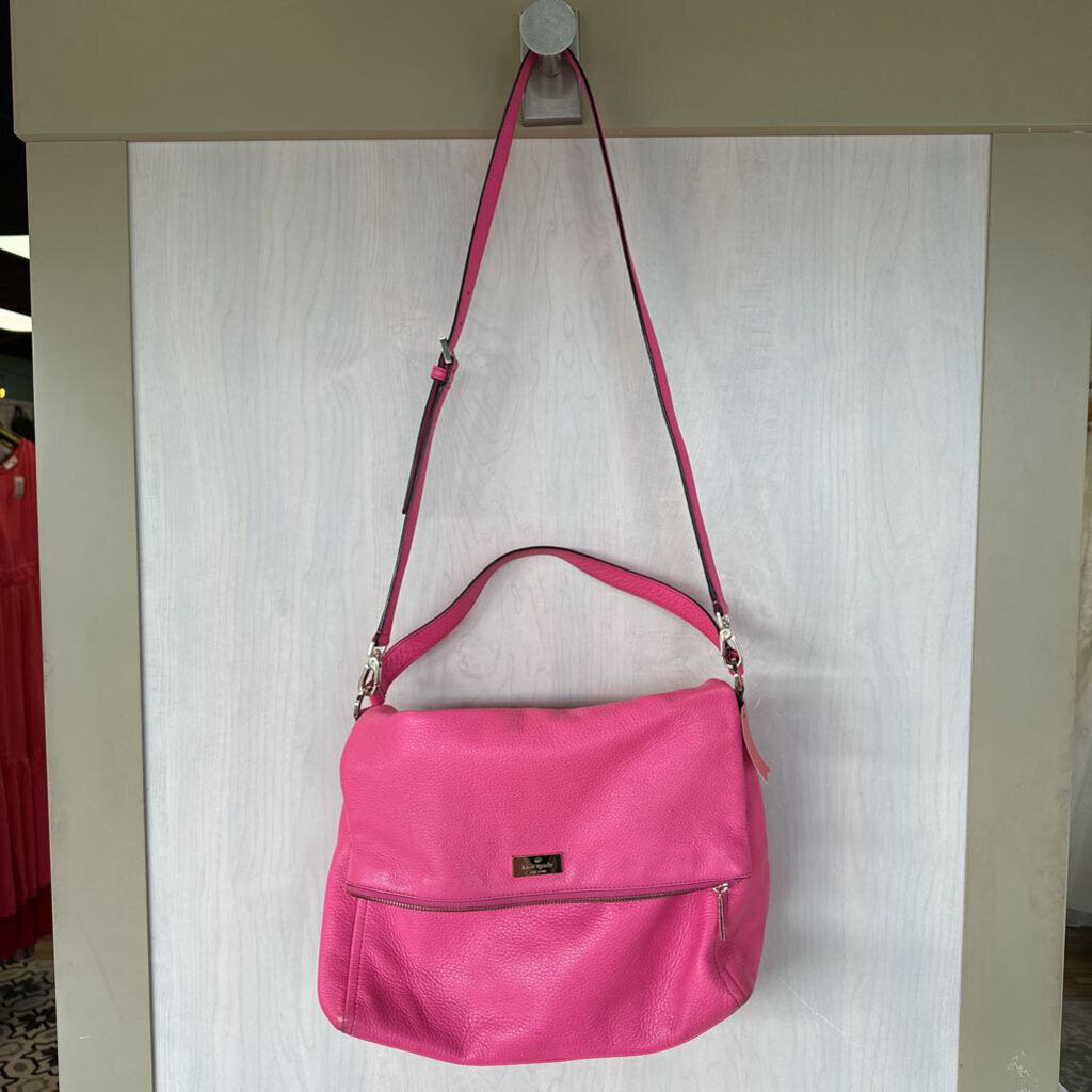 Kate Spade Pink Pebbled Leather Fold Over Purse