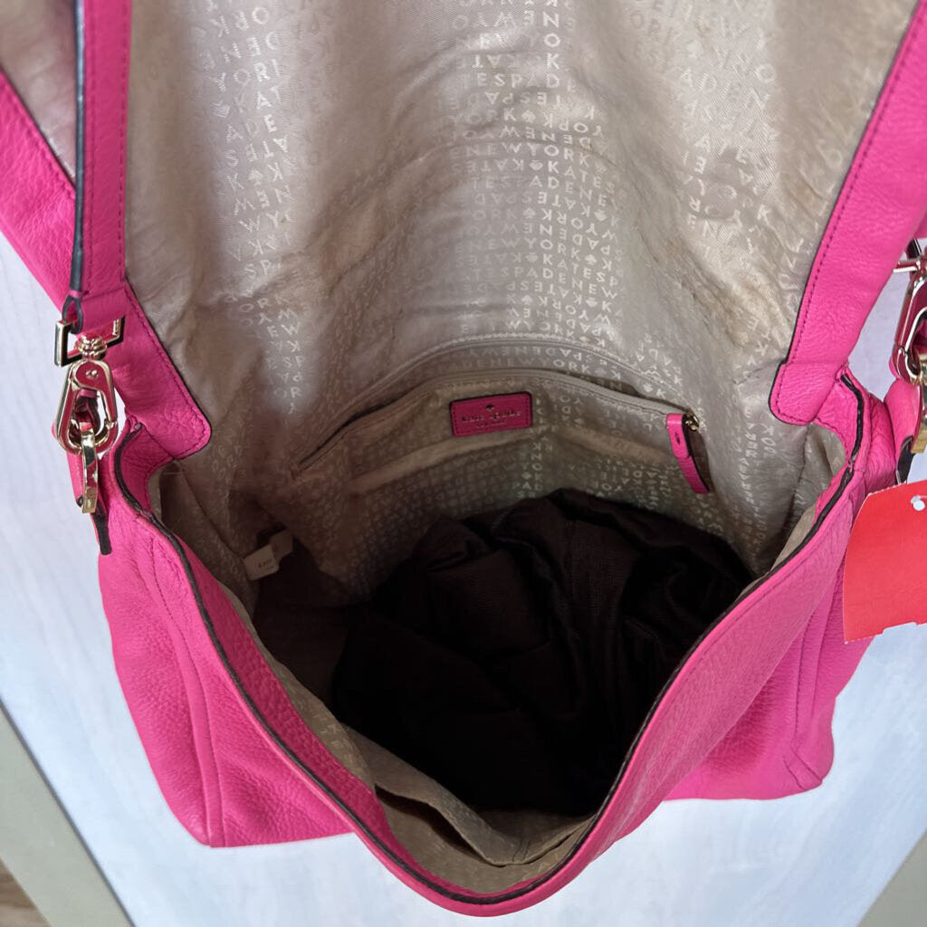 Kate Spade Pink Pebbled Leather Fold Over Purse