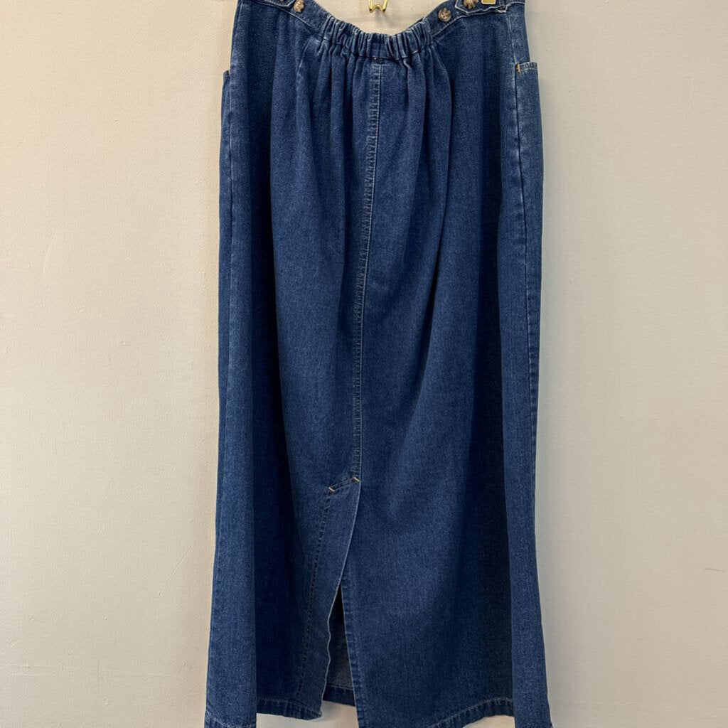 Vintage Koret City Blues Dark Denim Maxi Skirt 18W