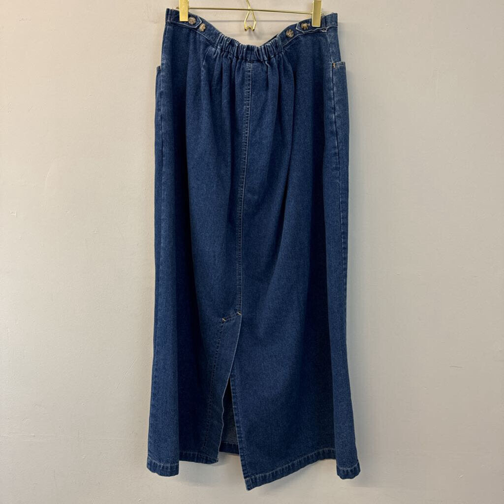 Vintage Koret City Blues Dark Denim Maxi Skirt 18W