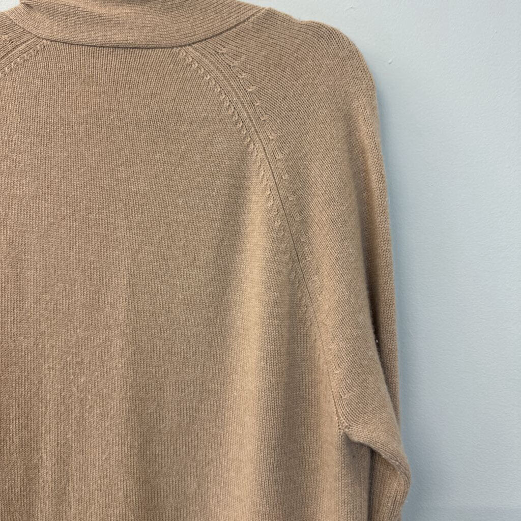 Autumn Cashmere Brown Knit Long Open Front Sweater Small