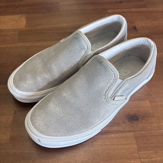 Vans Metallic Silver Classic Slip On Sneakers 7