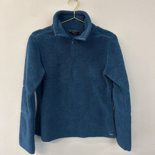 Athleta Blue Fuzzy Fleece Half Zip Pullover Small