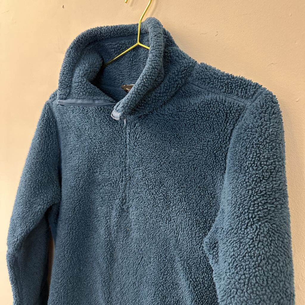 Athleta Blue Fuzzy Fleece Half Zip Pullover Small