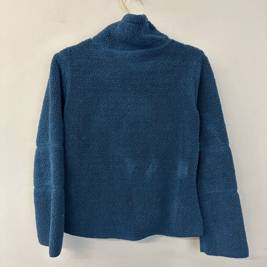 Athleta Blue Fuzzy Fleece Half Zip Pullover Small