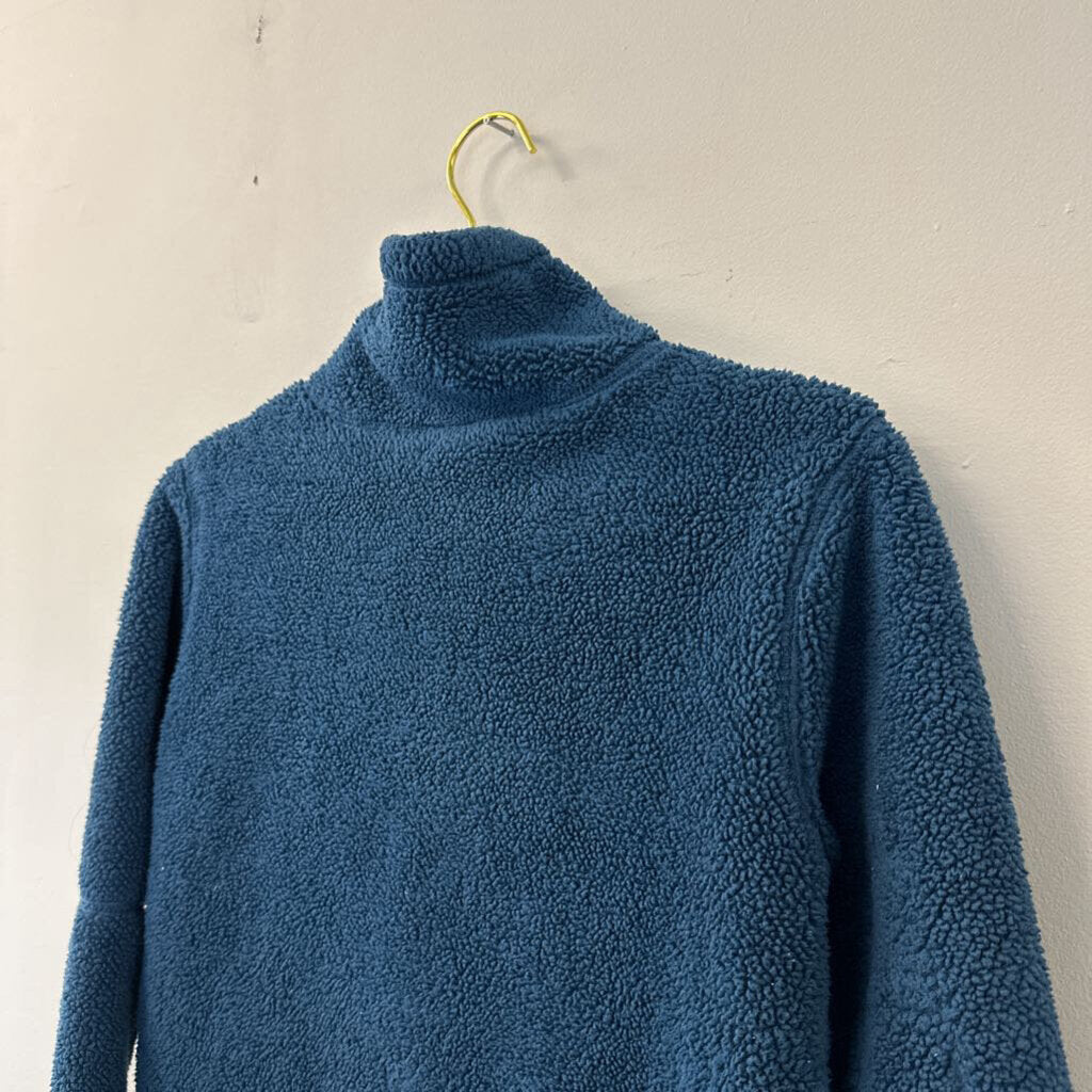 Athleta Blue Fuzzy Fleece Half Zip Pullover Small