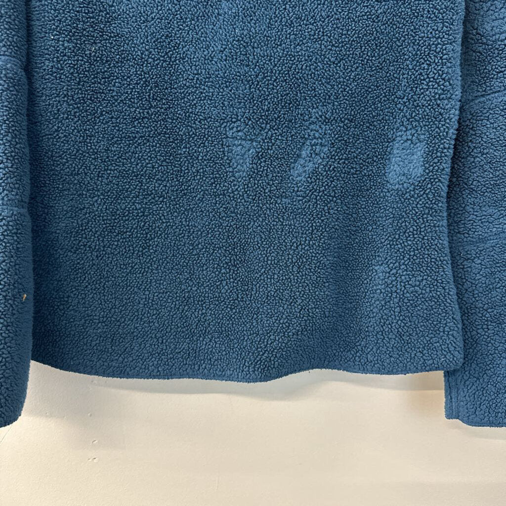 Athleta Blue Fuzzy Fleece Half Zip Pullover Small